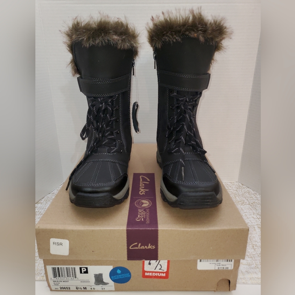 Clarks Women's Mazlyn West Duck Boot, black. Zs 6.5 NEW